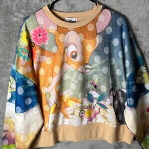 Disney Parks Bambi Fleece Pullover Women’s Large All Over Print New